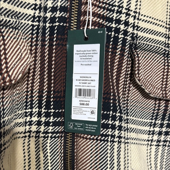 Alpine Design Plaid Jacket in Brown and Cream - Picture 4 of 6